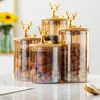 Frasco de Almacenamiento Sellado de Vidrio de Borosilicato con Diseño Transfronterizo de Cabeza de Alce Nórdico para Granos del Hogar y Organización de la Cocina