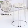Taburete de Moda de Lujo Ligero para Uso en el Hogar, Taburete Engrosado para Dormitorio, Taburete Duradero para Adultos para Sala de Estar, Taburete de Hierro para Adultos, Taburete Pequeño