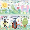 8 Insectos de Jardín de Dibujos Animados Haz una Cara Pegatinas que Cambian de Cara Manualidades DIY Tarjeta Pequeña Decoración para Funda de Teléfono Móvil Transfronterizo