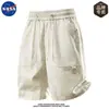 Conjunto de Shorts Tie-Dye Americanos de Alta Calidad Marca NASA y Camisa Polo de Manga Corta para Hombre Verano Moda Tallas Grandes