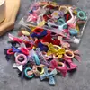 Anillo de toalla color caramelo anillo para el pelo de lazo infantil 2022 nuevo color de comercio exterior bola de pelo cuerda para la cabeza banda de goma para niña
