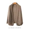Xale Grande de Cashmere Vazado para Mulheres, Novo Casaco Manto para Outono e Inverno, Malha para Roupa Exterior, Xale Cachecol Fashion