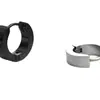 Brincos de comércio exterior de aço inoxidável Fivela preta Lisa Fivela de orelha plana Brincos de perfuração masculinos Brincos de aço inoxidável