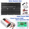 Panel solar 25W portátil para exteriores sistema de almacenamiento de energía solar set inversor 300W controlador