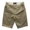 Shorts casuales para hombre lavados de verano 2023 pantalones de trabajo quintos de color liso de moda para hombre combinan con todo corte ajustado auto-retenidos