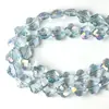 Cuentas de cristal de vidrio con forma de trébol de cuatro hojas de 6/8 mm, galvanizadas, para joyería DIY, ropa, pendientes, collares, colgantes, accesorios de material hecho a mano