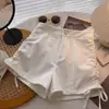 Shorts Casuales con Tiras para Mujer, Estilo Delgado de Verano, Para Personas Bajas, Cintura Alta, Adelgazantes, Ajustados, Línea A, Con Cordón, Pantalones Cortos