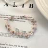 Pulsera de cuerda de mano de mariposa con flores, exquisita y dulce, de alto valor, novedad de verano 2024, tejida a mano, pequeña joyería fresca al por mayor