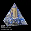 Transfronterizo 6cm Cristal Natural Letra Dorada Adorno Decorativo de Escritorio para el Hogar Pirámide de Resina para Chakra Yoga Meditación