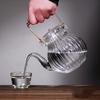 Tetera de Cobre con Tapa de Crisantemo Cabeza de Grulla Vidrio de Borosilicato Transparente Tetera de Flores Tetera para Romper el Té Tetera Eléctrica de Cerámica para el Hogar