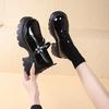 Zapatos Mary Jane Dulces para Mujer Primavera 2026 Nuevo Tacón Grueso de Suela Gruesa Versátil Estilo Japonés Zapatos de Cuero Negros Petite