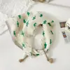 Pañuelo pequeño cuadrado de algodón y lino con borlas de 58 cm Protector de cuello Bufanda suave Pañuelo decorativo para la cabeza Pañuelo floral Retro Pequeño Fresco