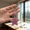 Chaveiro Minimalista Estrela de Cinco Pontas Totalmente Cravejado de Diamantes Estrela de Strass Criativa Chave de Carro Pingente Versátil para Bolsa Pequeno Presente