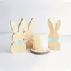 Adornos de Madera de Conejo de Pascua de Amazon Decoración de Escritorio para el Hogar Artesanía Festiva Rústica Vintage