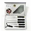 Nuevo juego de cuchillos de cocina de acero inoxidable al por mayor de fábrica transfronteriza con mango de veta vertical, cuchillo de chef y cuchillo para pan, empaquetado en una caja de color