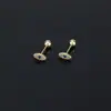 Pendientes de Ojo de Diablo de Plata de Ley S925 para Mujer, Pendientes Sencillos Personalizados de Cuentas Redondas con Cierre de Rosca, Clavitos Pequeños de Zirconia para Cartílago