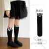 Calcetines para niñas para primavera y otoño, calcetines altos de lunares florales, calcetines largos versátiles de cuadros con lazo estilo coreano, calcetines para niños