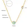 Collar Transfronterizo de Joyería con Goteo de Aceite Flor de Margarita Pequeña Corona Dulce Colgante de Mariposa Cadena para Clavícula Collar de Acero Inoxidable para Mujer