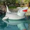 Flotador Inflable de PVC Profesional Personalizado Tiburón Blanco Anillo de Burbujas Animal de Dibujos Animados Anillo Flotante Juguete de Agua