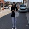 Camiseta de Algodón Puro de Verano Estilo Coreano Dongdaemun para Mujer, Manga Corta, Cuello Redondo, Color Sólido, Sencilla, Versátil, Casual y Holgada