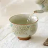 Taza de Té Kung Fu Bordada con Flor de Hortensia de Ceniza Vegetal Estilo Chino, Taza Maestra de Cerámica Hecha a Mano, Taza de Degustación de Té Doméstica Estilo Chino, Regalo de Vacaciones