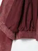 Top Casual Confortable Transfronterizo para Mujer de Ante y Terciopelo Cuello Alto Cremallera Bolsillos de Parche Dobladillo Elástico Bomber Corto