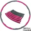 Hula Hoop Ponderado de Espuma com Massagem Bicolor Desmontável de 8 Seções Equipamento de Fitness para Tonificação Abdominal Quadril