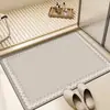 Tapete de Chão de Cozinha Geométrico de Cor Sólida Absorvente de Água, Capacho, Tapete de Chão Antiderrapante para Banheiro, Tapete de Chão Absorvente de Água para Entrada de Banheiro, Dropshipping