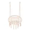 Silla Colgante con Borlas para Niños Colgante Azul Patio Interior Paraíso Infantil Columpio Popular en Árbol Balcón Mecedora