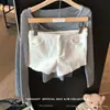 Pantalones Casuales de Lana Peluda de Color Sólido Estilo Chica Caliente para Mujer Otoño e Invierno 2025 Nuevos Shorts Versátiles de Cintura Alta Adelgazantes para Ropa Exterior