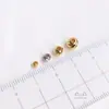 Acessórios que Preservam a Cor Ouro 18K Banhado Ouro Branco Ouro Rosa Contas de Flor de Corte Transversal Padrão Melancia Contas Redondas para Fazer Joias de Fio Contas Soltas Contas Espaçadoras