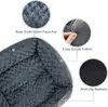 Cama cuadrada de terciopelo rosa para perro y gato, personalizada de fábrica, cama cálida para mascotas para invierno, adecuada para perros y gatos pequeños y medianos