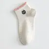Calcetines de verano con punta de hilo y animales de dibujos animados para mujer, calcetines cortos, finos, transpirables y de algodón.