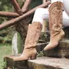Botas Femininas Apontadas em Couro Sintético PU Estilo Europeu e Americano com Cano Alto Botas de Cavaleiro Quentes de Salto Médio Calçados Femininos Fonte Primária M64