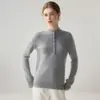 Suéter de punto grueso holgado para mujer, casual, de media botonadura, 35% cachemira, color de hilo floral, con puntos