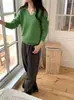 Roupa Especial Zhengqi/Tricô Novo Outono e Inverno 2026 100% Lã de Ovelha Solta Gola V Cor Sólida Básica Peça de Roupa Externa