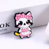 Pingentes de Sapato em Borracha Macia com Formato de Gato de Desenho Animado, Acessórios Artesanais DIY para Capa de Celular e Garrafa de Água Atacado