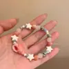 Pulseira Feminina de Concha de Férias Estrela Vidro com Contas Luxo Leve Nicho Requintado Alto Valor de Beleza Pulseira de Estudante
