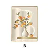 Pintura decorativa de restaurante estilo crema Caqui Ruyi Pintura de pared de fondo para sofá de sala de estar Buen augurio Pintura para colocar junto a la cama del dormitorio