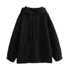 Sudadera con capucha para mujer ZA de Primavera y Otoño Transfronteriza Blanca de Color Sólido Pesada Versátil con Capucha Suéter Holgado Marca de Moda Americana Moda Urbana