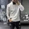 Sudadera de Otoño Camiseta Nueva Bordado de Letras Estilo Coreano Casual Juvenil Holgada Tendencia Versátil Mangas Largas para Hombre