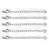 Cadena extendida texturizada de acero inoxidable letras 18k cadena de cola de 5 cm cierre de mosquetón traje accesorios de cadena de cola para collar pulsera DIY