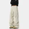Verão 2026 Novo Calça de Trabalho Masculina 100% Algodão 300g Algodão Lavado Desbotado Calças Tendência Jovem de Alta Qualidade