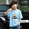 Camiseta de Algodón Puro de Manga Corta para Niños, Cuello Redondo, Estilo Nuevo 2026, Ropa para Niños, Camisa de Algodón Puro para Niños de Talla Pequeña y Mediana, Manga Media