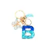 Llavero de Lentejuelas con Gradiente Azul-Verde y Letra, Borla de Mariposa Incrustada con Diamantes, Encanto para Bolso con Letra Inicial Personalizable para Bricolaje