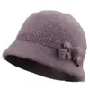 Sombreros para mujeres de mediana edad y ancianas, sombrero cálido de invierno para mamá, grueso con terciopelo, sombrero tipo cubo para personas mayores, abuela, sombrero de lana tejido para señora mayor