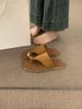 Pantuflas planas casuales de moda para mujer Verano para exterior 2025 Nuevo Vacaciones junto al mar Zapatos de playa Sandalias romanas
