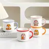 Copo Cerâmico Infantil Fofo Festa de Aniversário Banquete de Cem Dias Presente Acompanhamento Embalagem Caixa com Cinto Copo Presente Copo Lua Cheia Meninos e Meninas