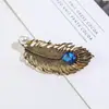 Tamaño pequeño de 7 cm Elegante Pasador de Pelo Aleación Pintura Lujo Metal Cristal Pasador de Pelo Moda Clip de Resorte Hoja