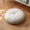 Almofada de linho futon espessada redonda tecido varanda tatami japonês janela saliente ioga piso almofada grande
